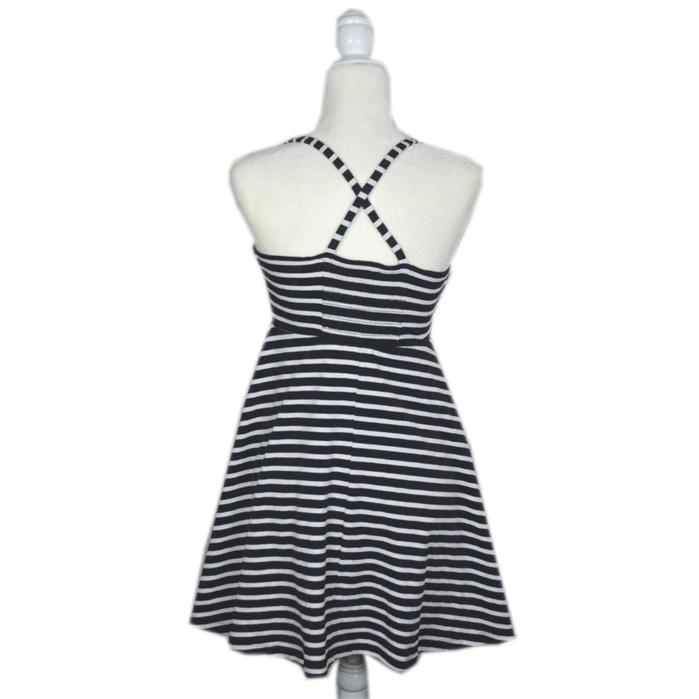 2/$15 Old Navy Black/White Striped Skater Dress - Picture 3 of 4